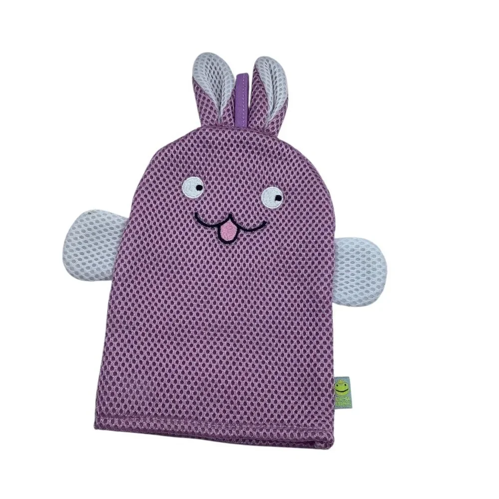 Rich Frog‎ Purple Bunny Rabbit Kids Bath Wacky Wash Mitt Puppet Mesh